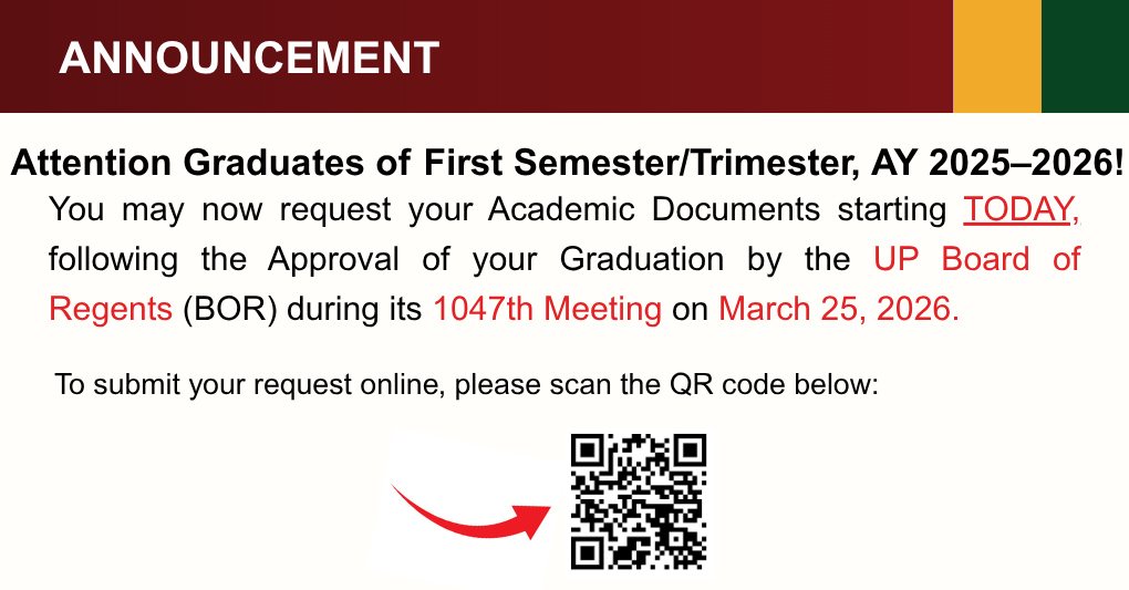 Academic Document Requests Now Open for Graduates of AY 2025–2026 First Semester/Trimester